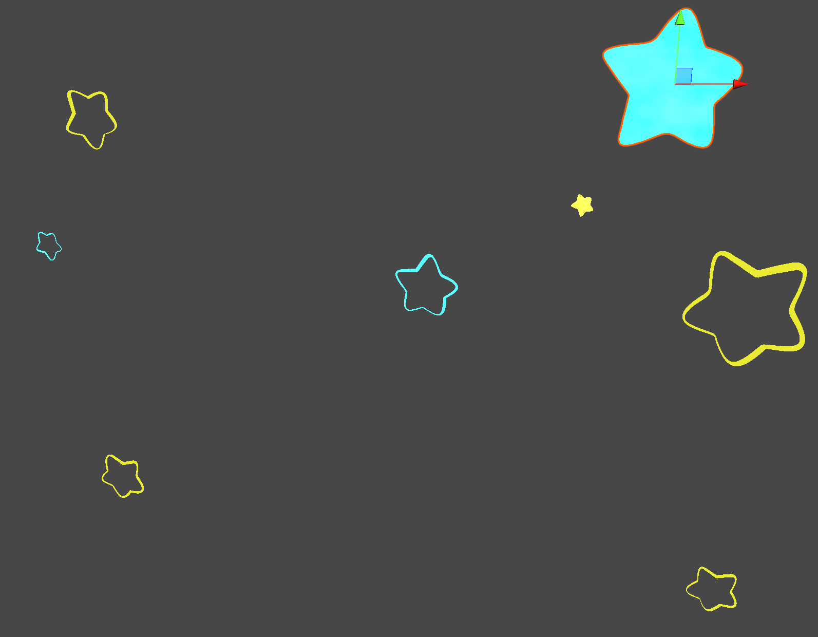 Stars with inverted hull outlines